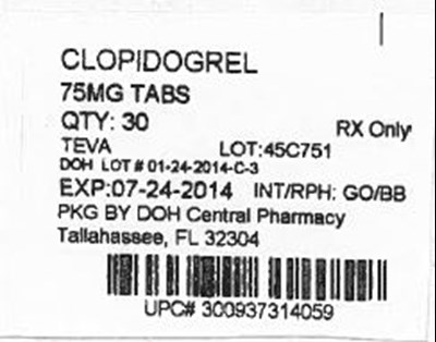 Label Image For 75mg (Clopidogrel 75mg)